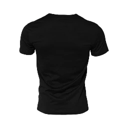 Black Cotton Crewneck Short Sleeves T-shirt