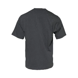 Gray Logo Graphic Cotton Crew Neck T-shirt