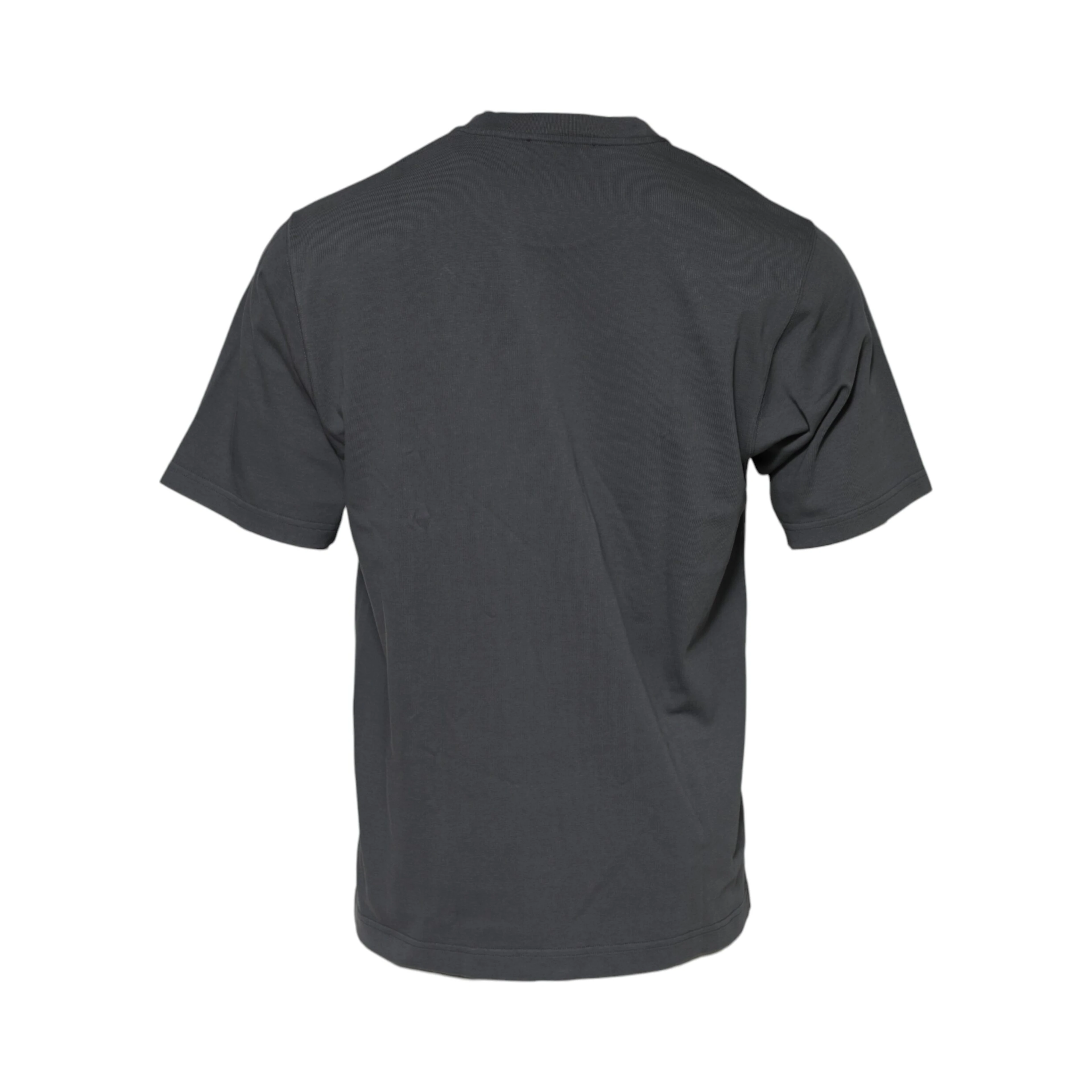 Gray Logo Graphic Cotton Crew Neck T-shirt
