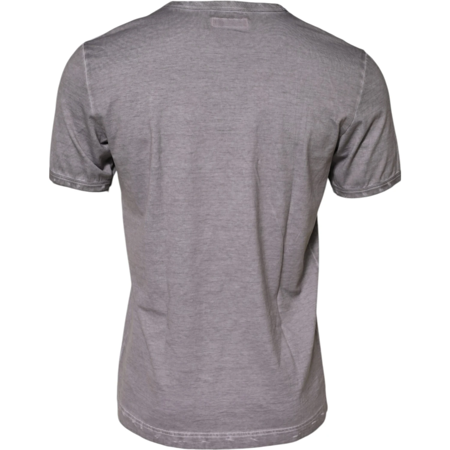 Gray Graphic Print Cotton Crew Neck T-shirt