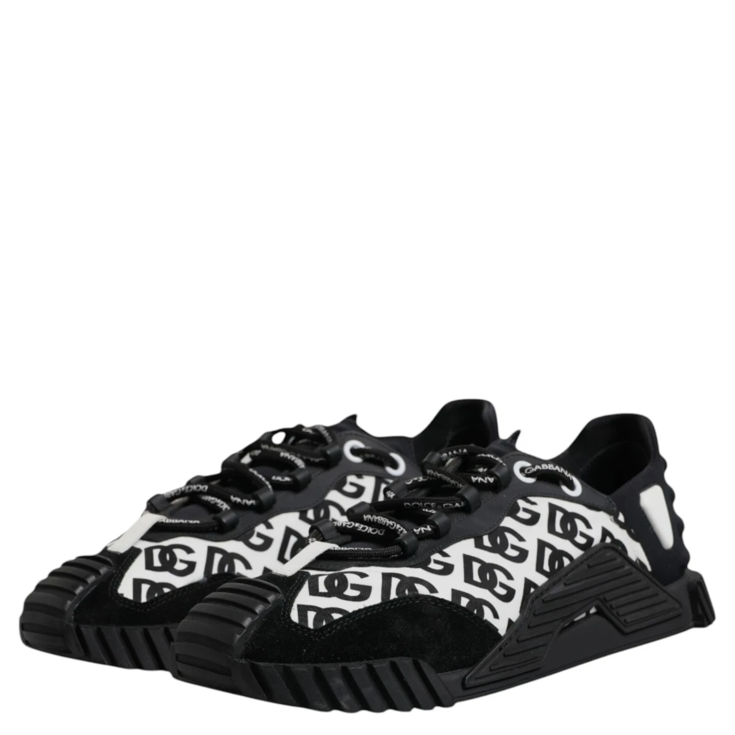 Black Logo Lace Up Low Top NS1 Sneakers