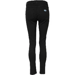 Black Cotton Skinny Mid Waist Denim Jeans
