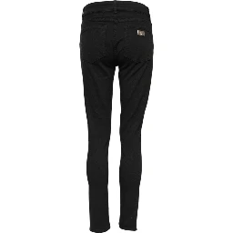 Black Cotton Skinny Mid Waist Denim Jeans