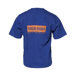 Blue Logo Graphic Cotton Crew Neck T-shirt