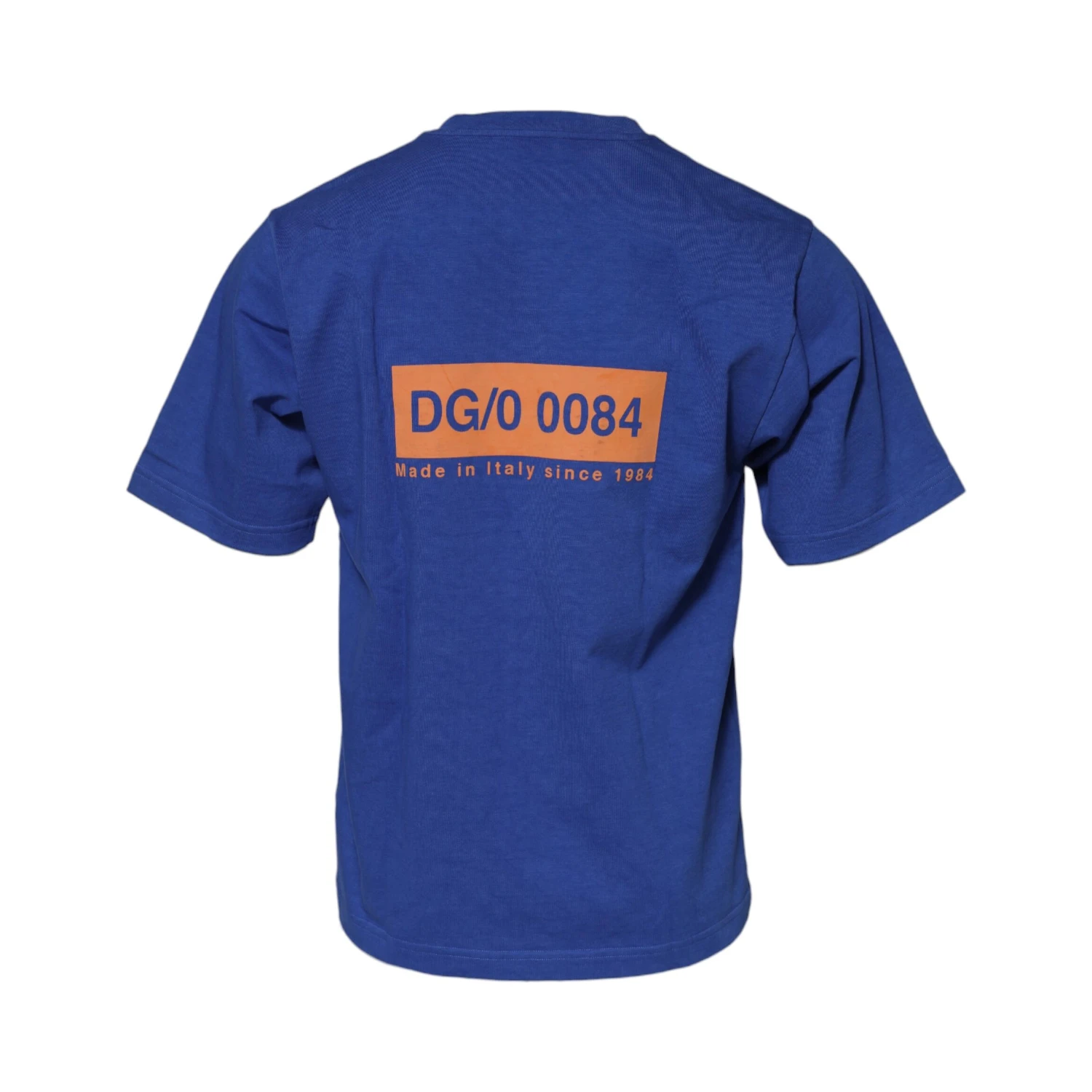 Blue Logo Graphic Cotton Crew Neck T-shirt
