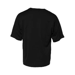 Black Cotton Crew Neck Short Sleeves T-shirt