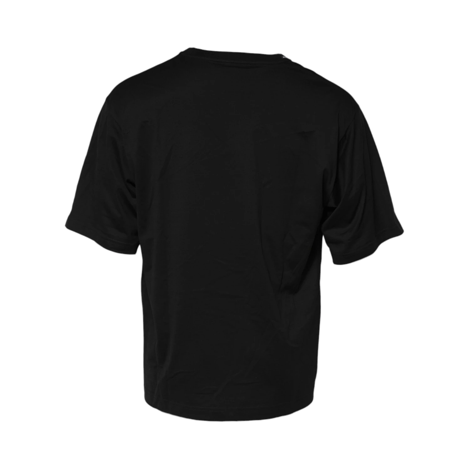Black Cotton Crew Neck Short Sleeves T-shirt