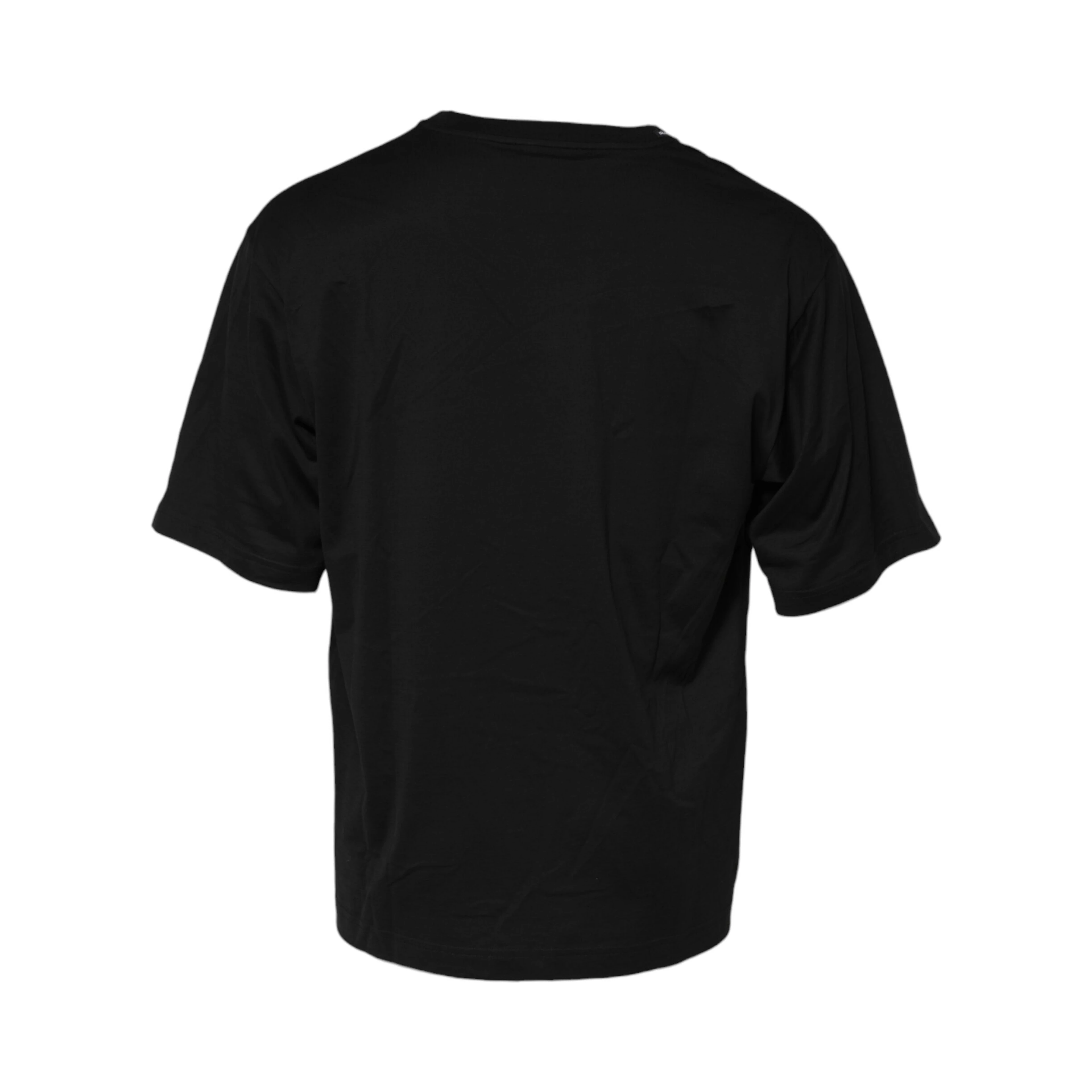 Black Cotton Crew Neck Short Sleeves T-shirt