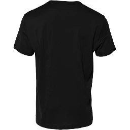 Black Embossed Logo Cotton Crew Neck T-shirt
