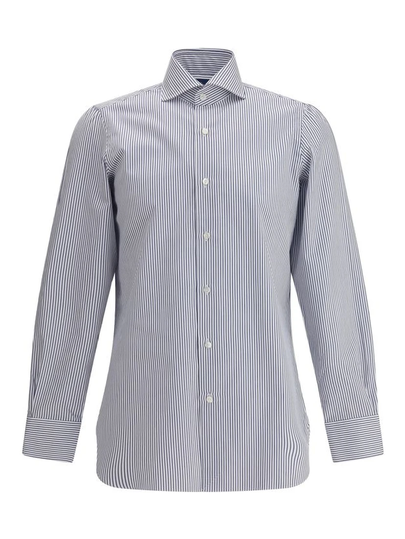 Blue Cotton Pattern Shirt