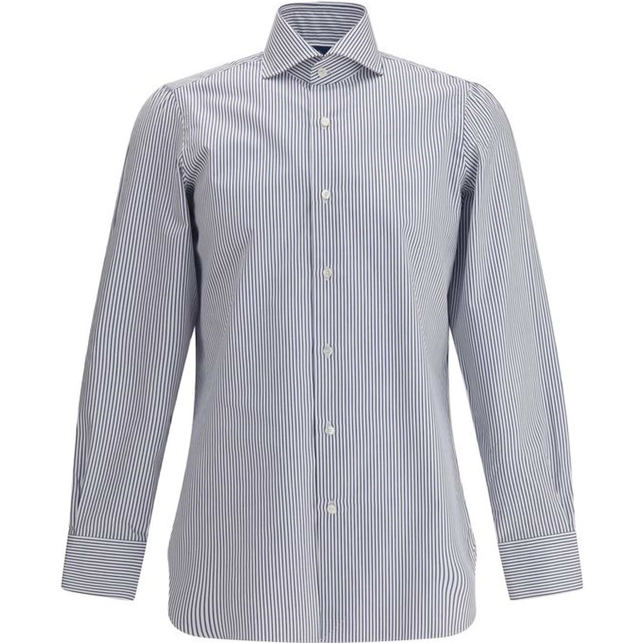 قميص قطني أزرق بنقشة