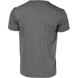 Gray Cotton Crew Neck Short Sleeves T-shirt