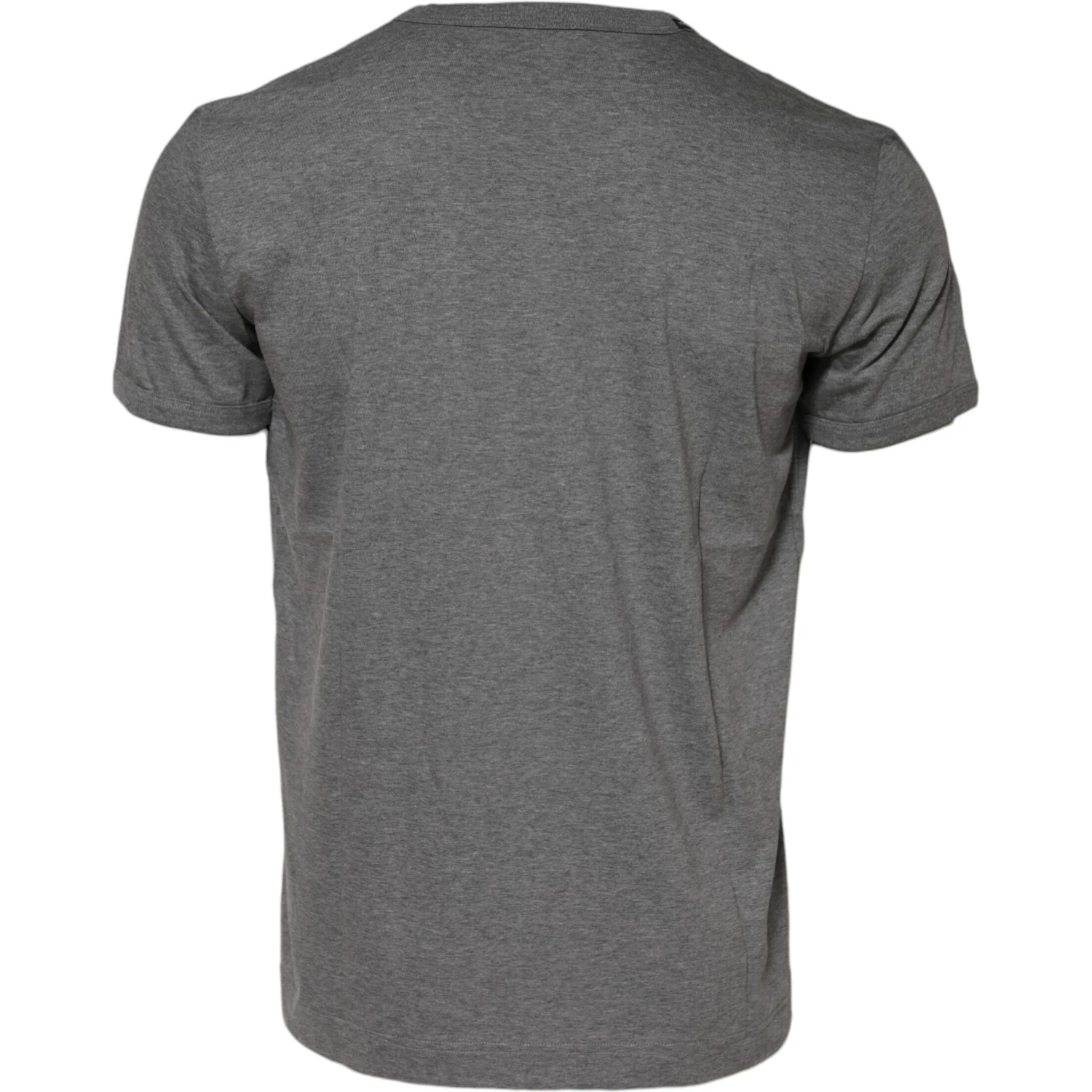 Gray Cotton Crew Neck Short Sleeves T-shirt