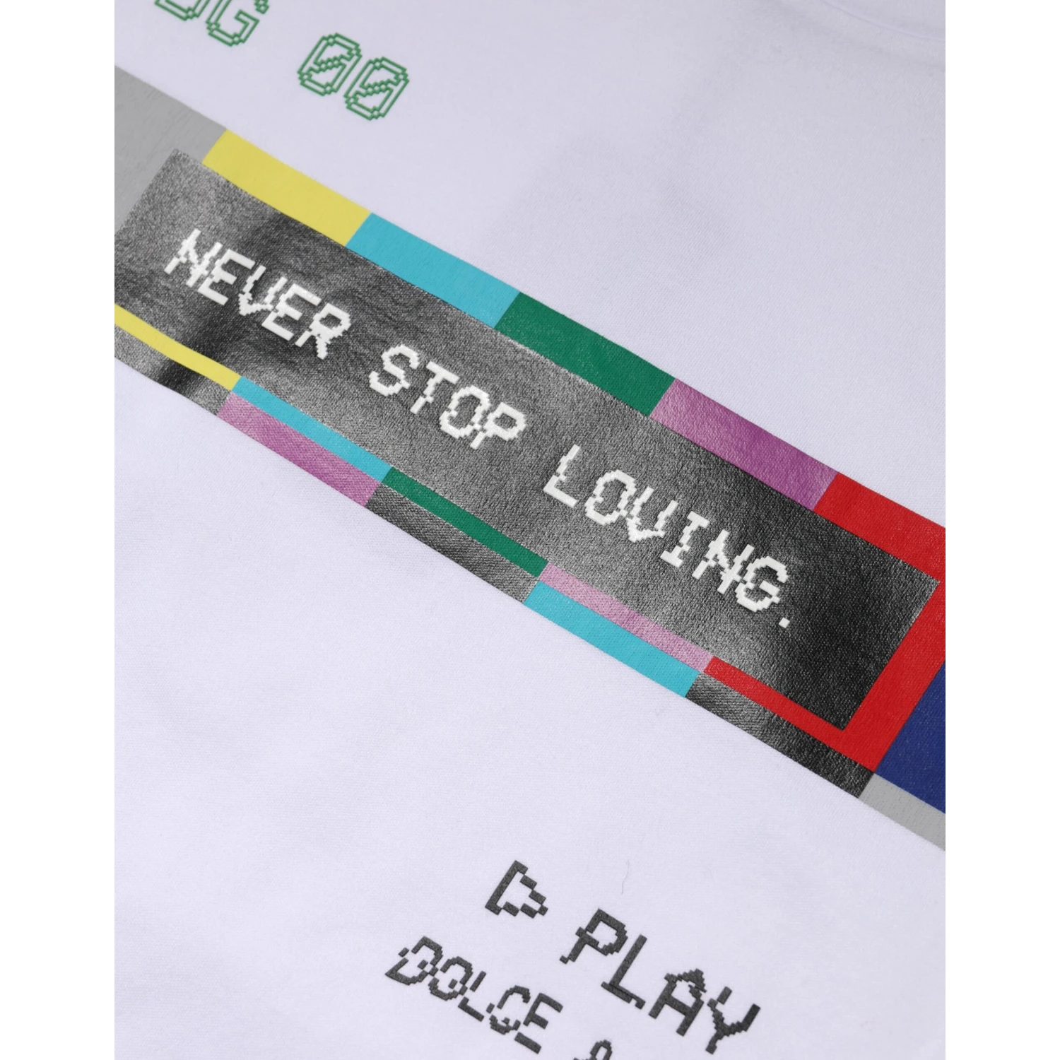 White Cotton Printed Short Sleeves T-shirt