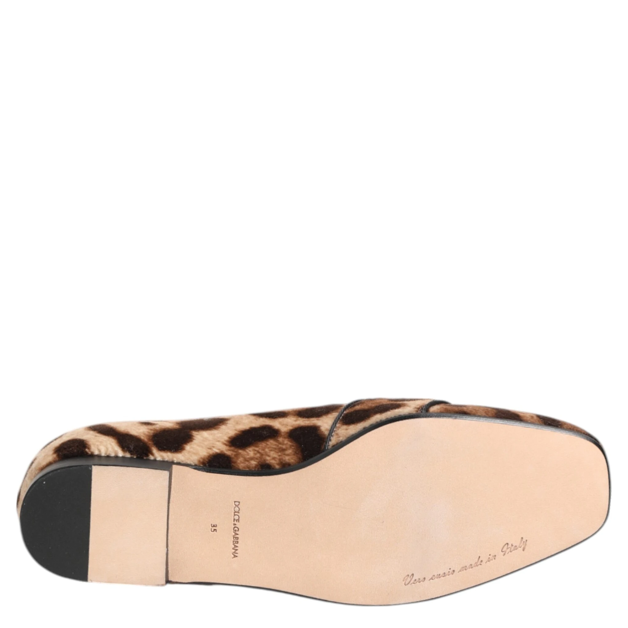 Brown Leopard Print Crystals Loafers Flats Shoes