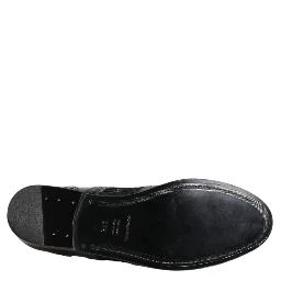 Black Leather Floral Lace Dress Formal Shoes