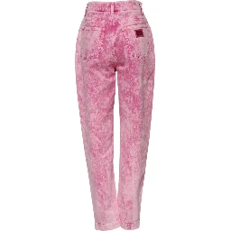 Pink Tie Dye High Waist Tapered Denim Jeans
