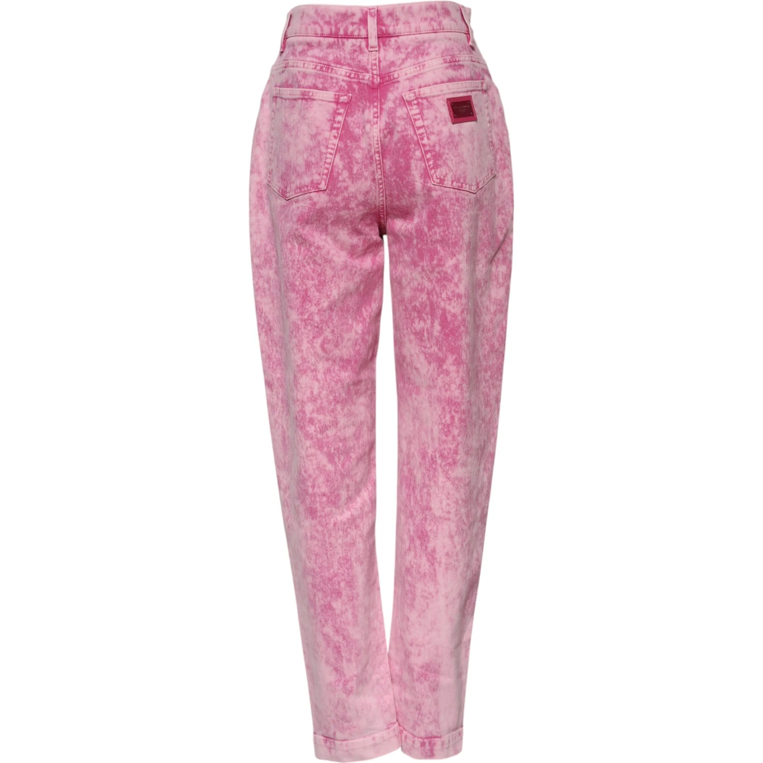 Pink Tie Dye High Waist Tapered Denim Jeans