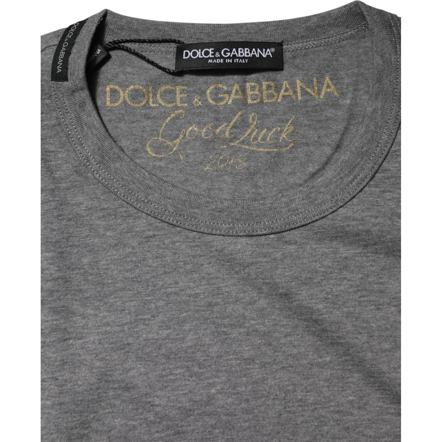 Gray Cotton Crew Neck Short Sleeves T-shirt