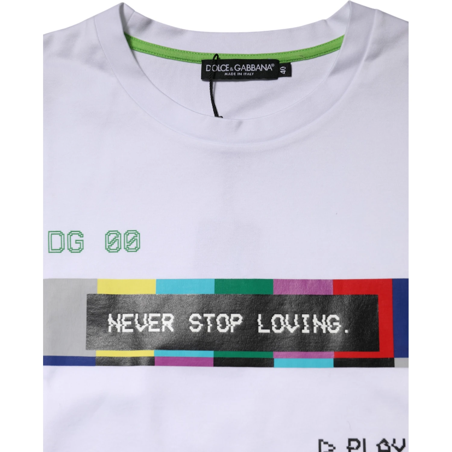 White Cotton Printed Short Sleeves T-shirt