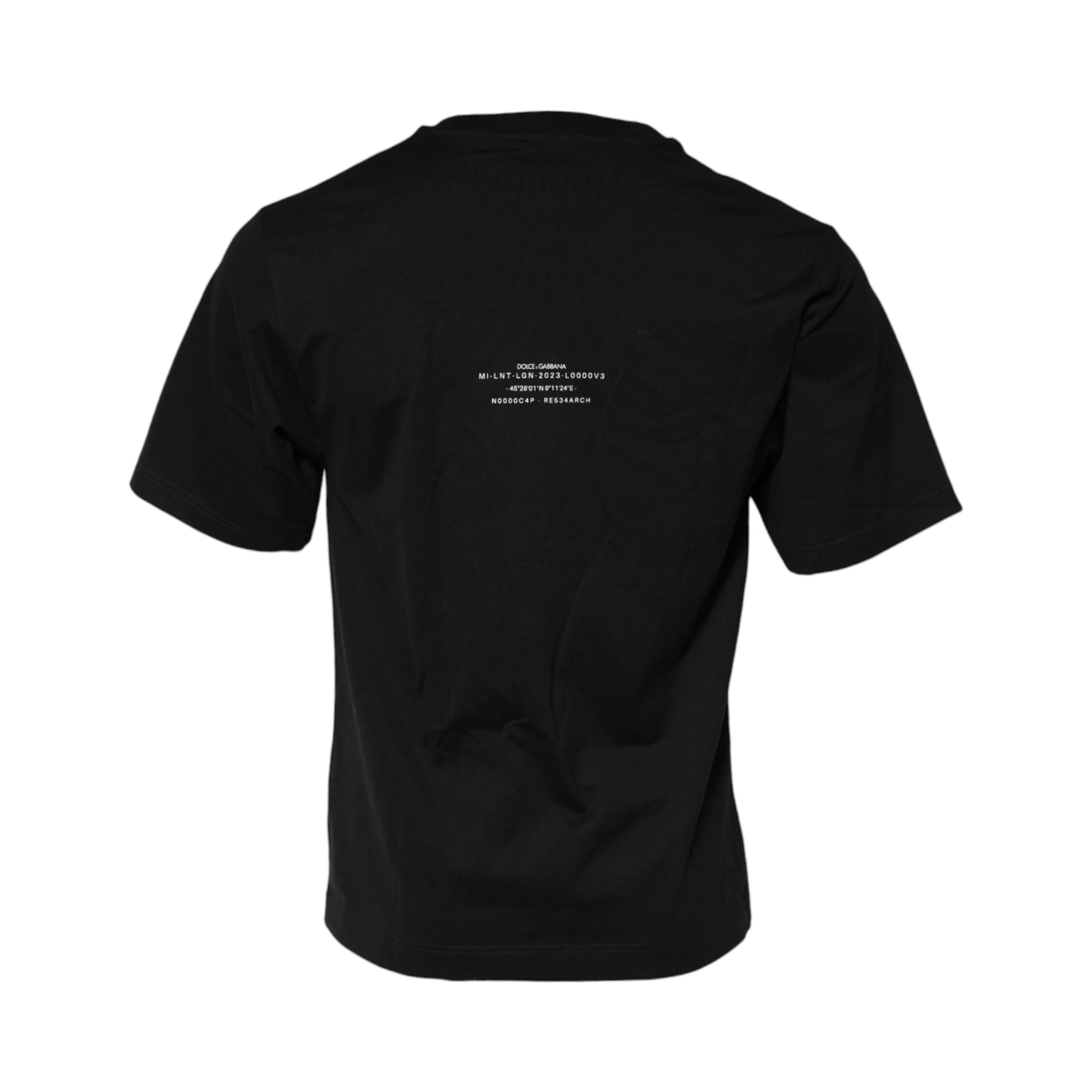 Black DG Vib3 Print Cotton Crew Neck T-shirt