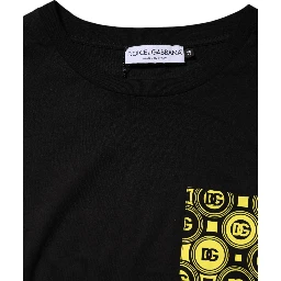 Black Minimalist Cotton Crew Neck T-shirt