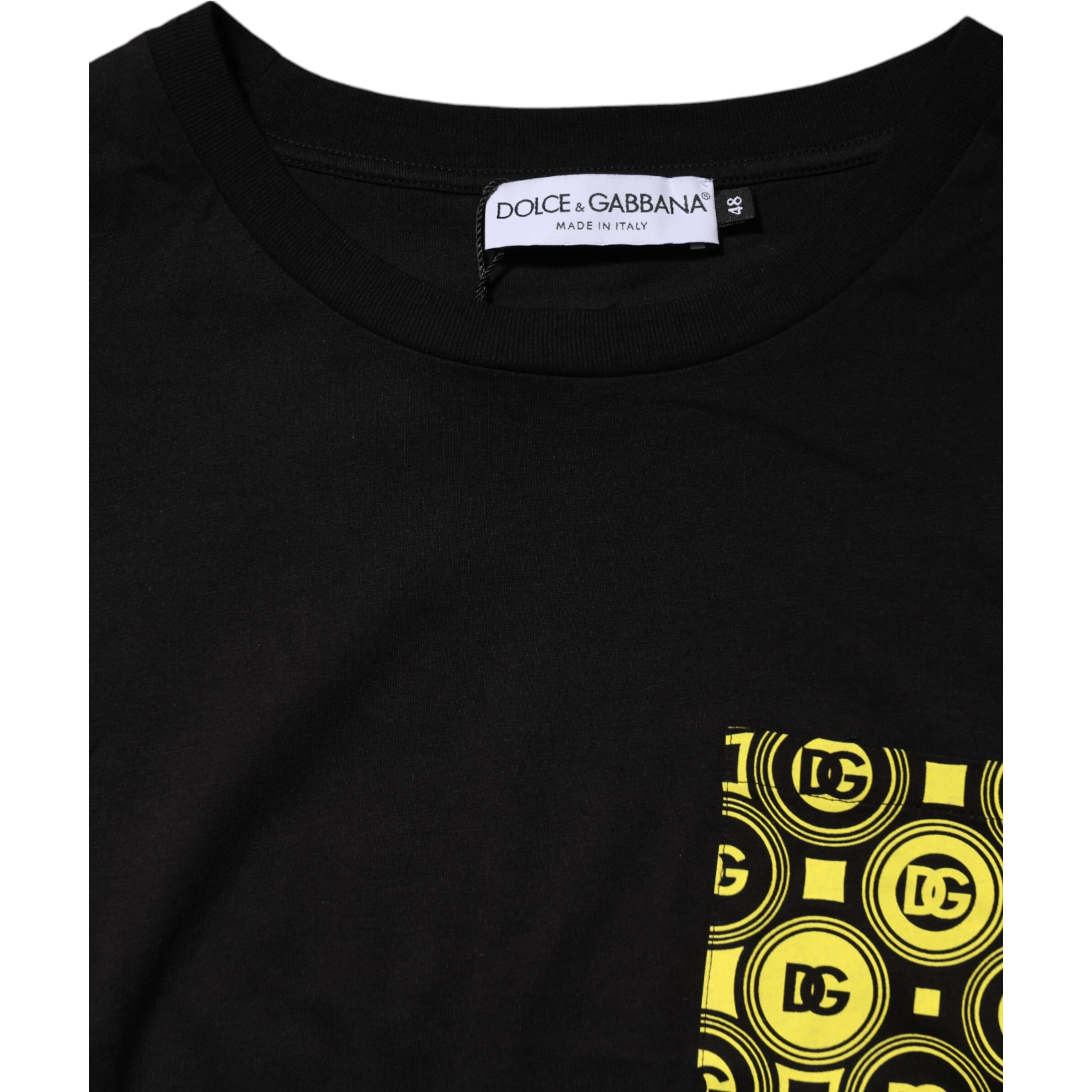 Black Minimalist Cotton Crew Neck T-shirt