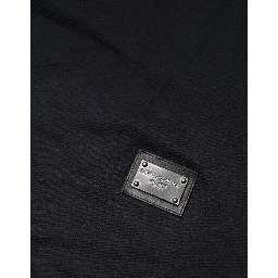 Dark Blue Logo Plaque Cotton Crewneck T-shirt