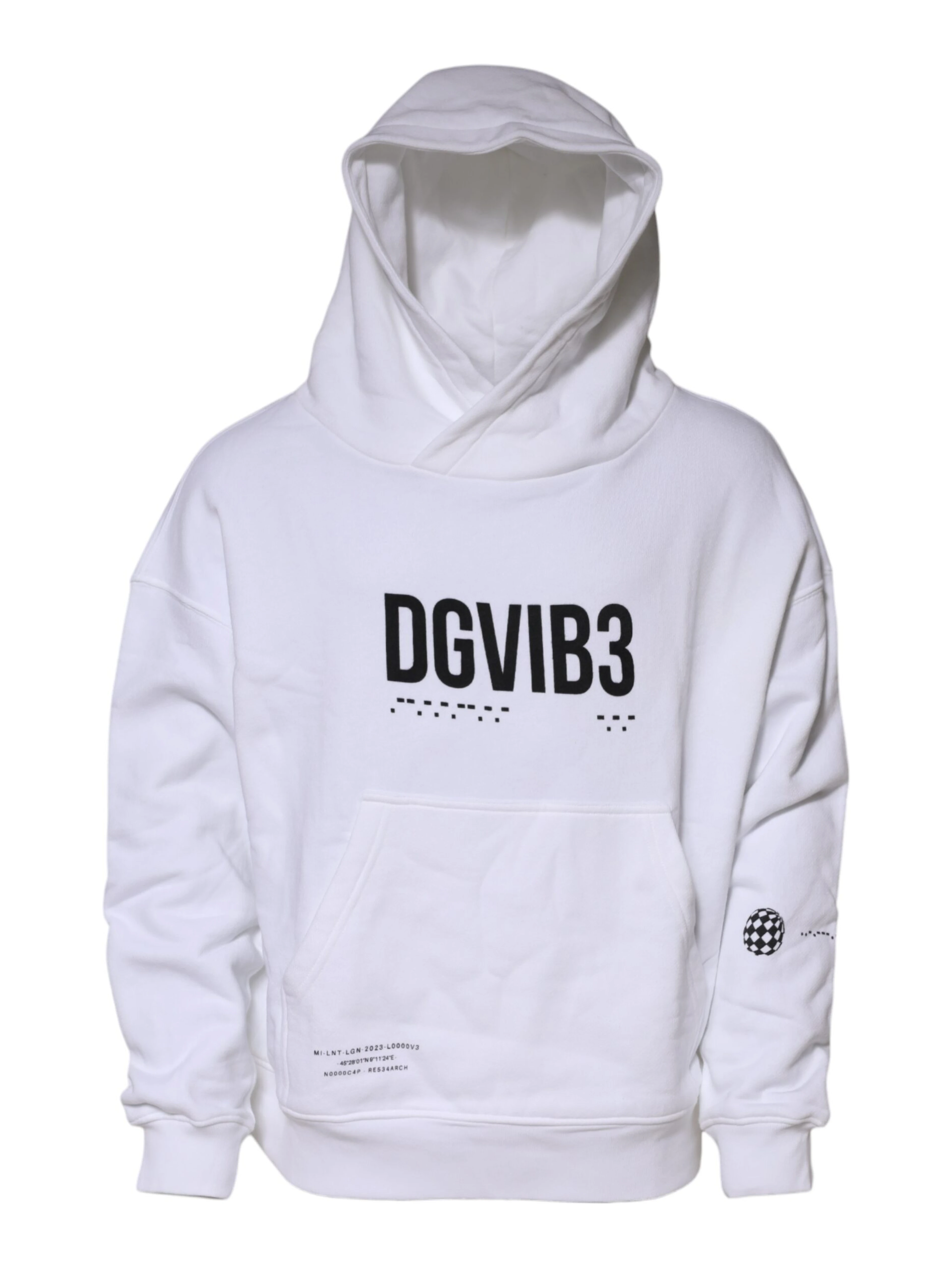 White DG Vib3 Hooded Men Sweatshirt Sweater
