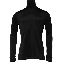 Black Polyester Turtleneck Pullover Sweater