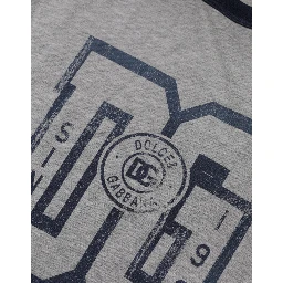 Gray DG Graphic Print Cotton Crewneck T-shirt