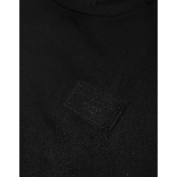 Black Logo Plaque Cotton Crew Neck T-shirt