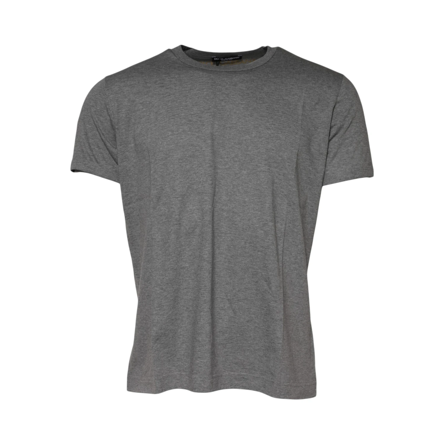 Gray Cotton Crew Neck Short Sleeves T-shirt