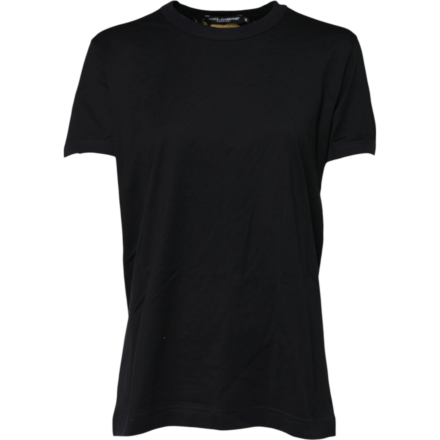 Black Cotton DG Print Short Sleeve Top T-shirt