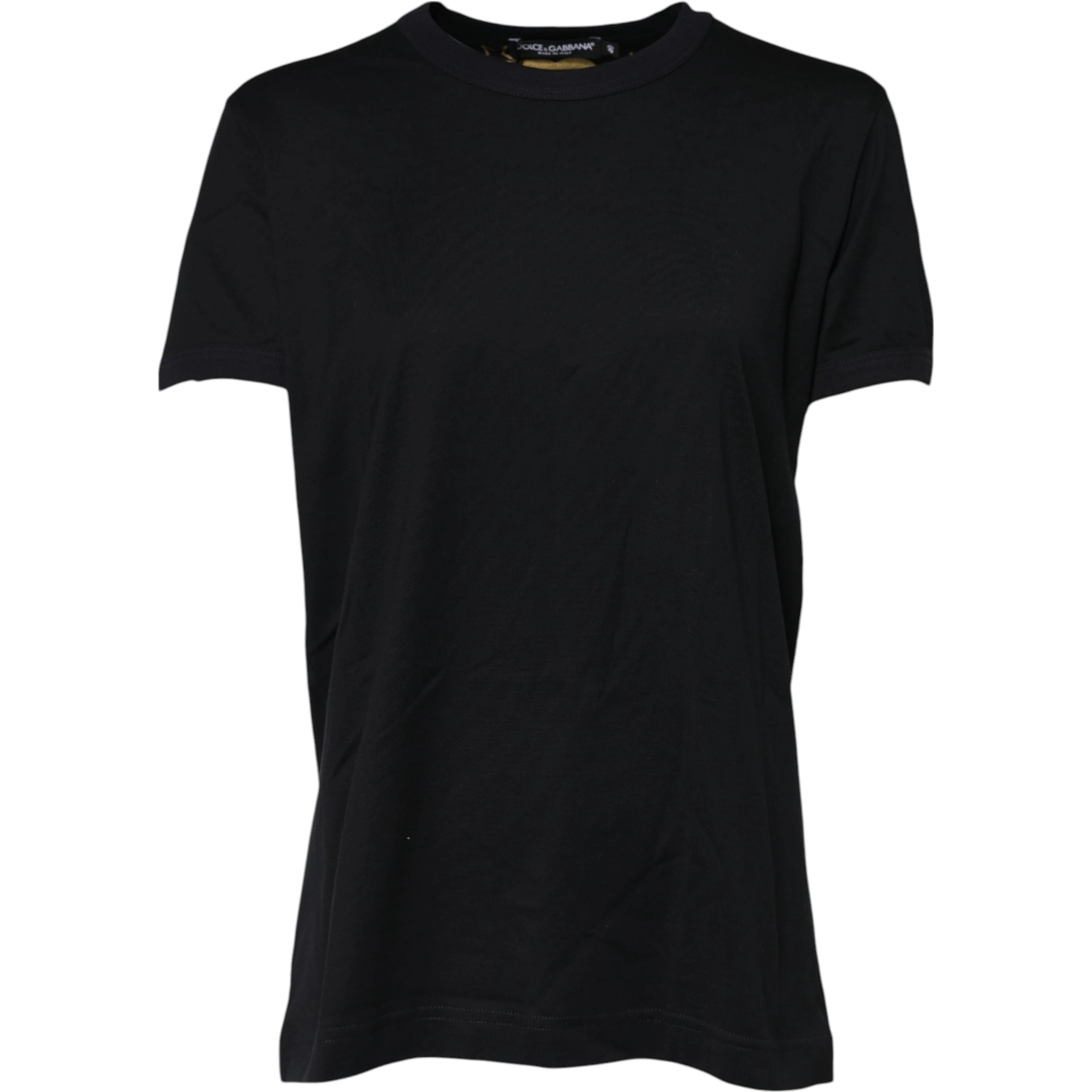 Black Cotton DG Print Short Sleeve Top T-shirt