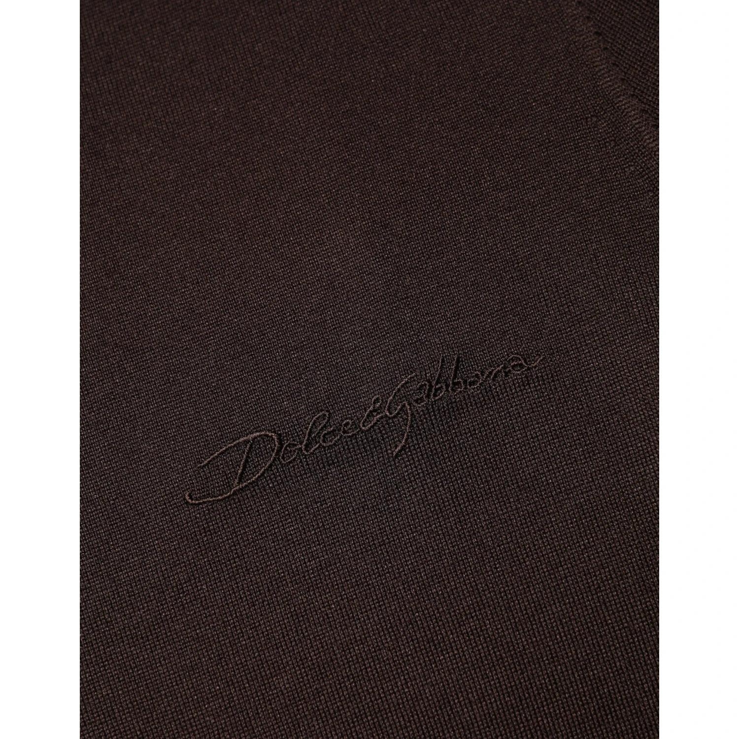 Brown Silk Crew Neck Short Sleeves T-shirt