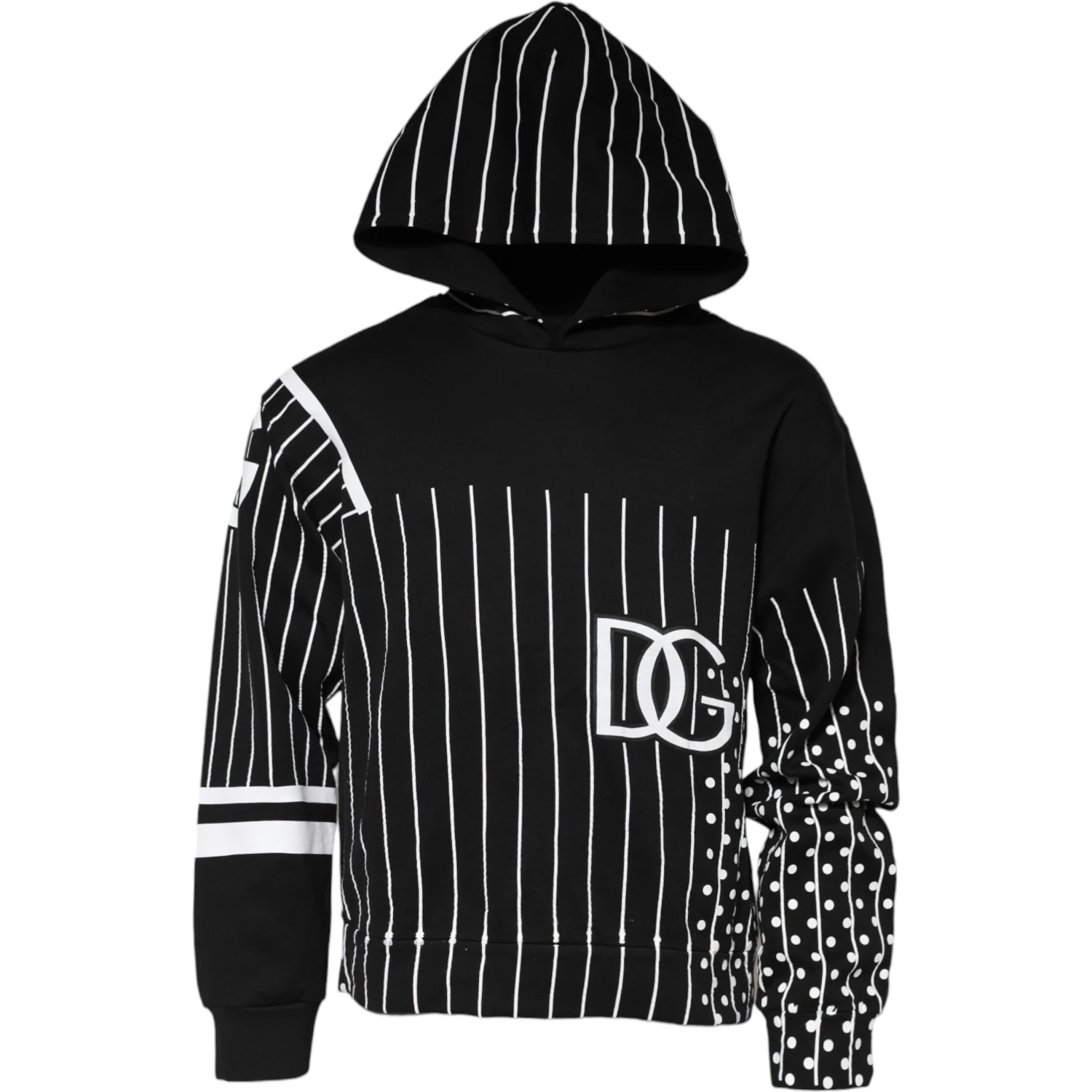 Black Stripes Hooded Men Sweatshirt Sweater