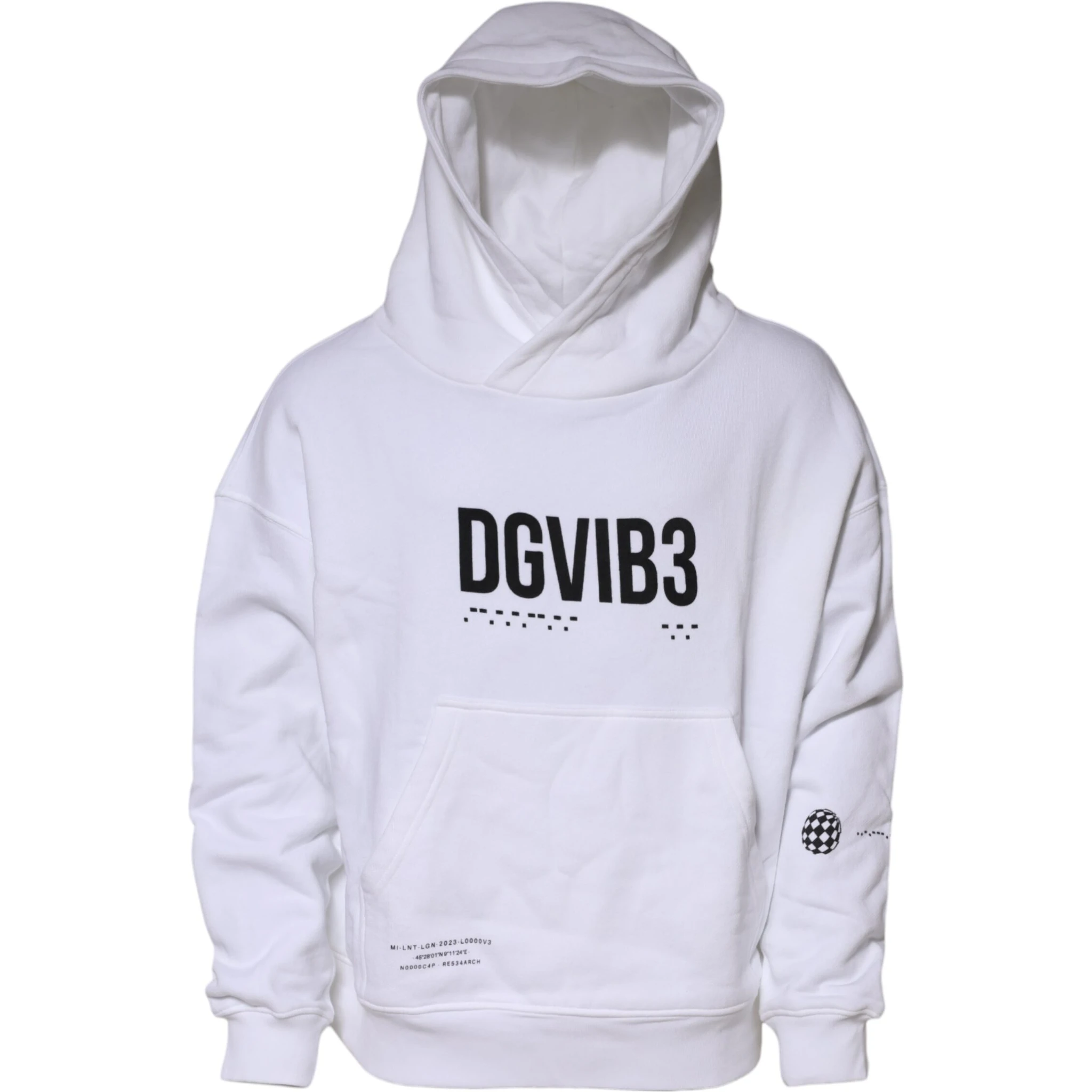 White DG Vib3 Hooded Men Sweatshirt Sweater