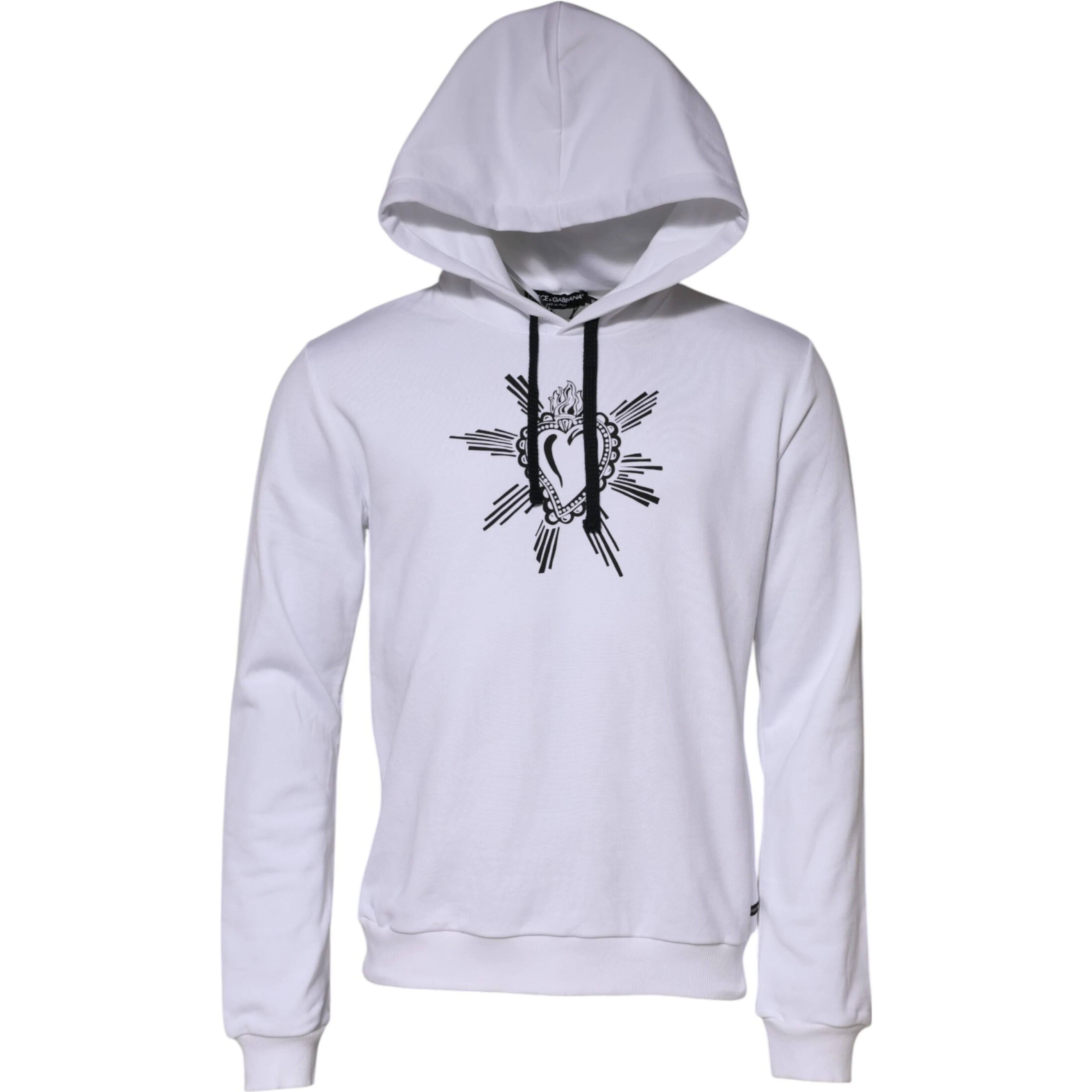 White Sacred Heart Hooded Sweatshirt Sweater