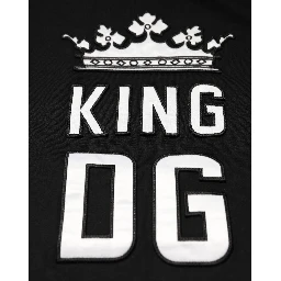 Black DG King Crown Cotton Crew Neck T-shirt