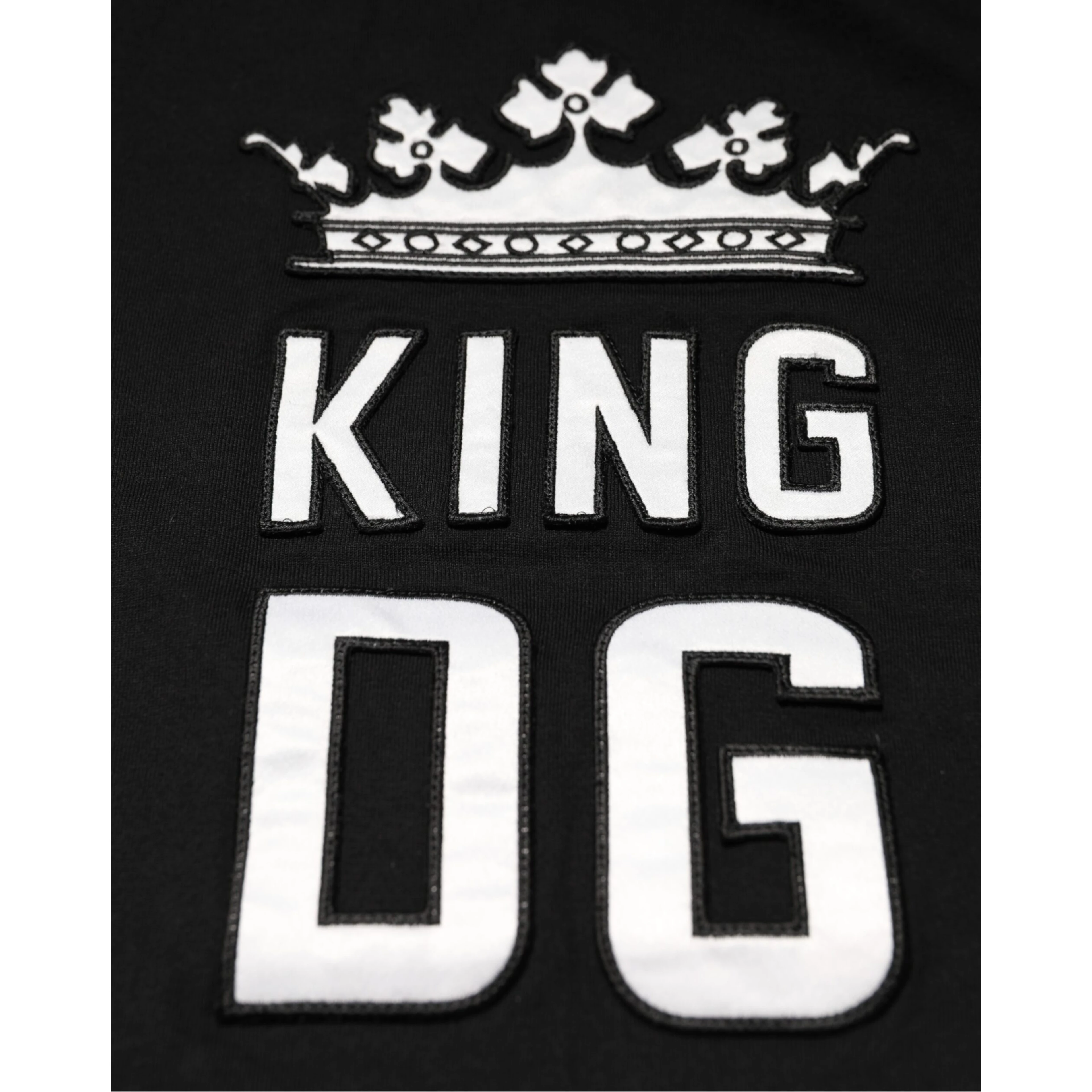 Black DG King Crown Cotton Crew Neck T-shirt