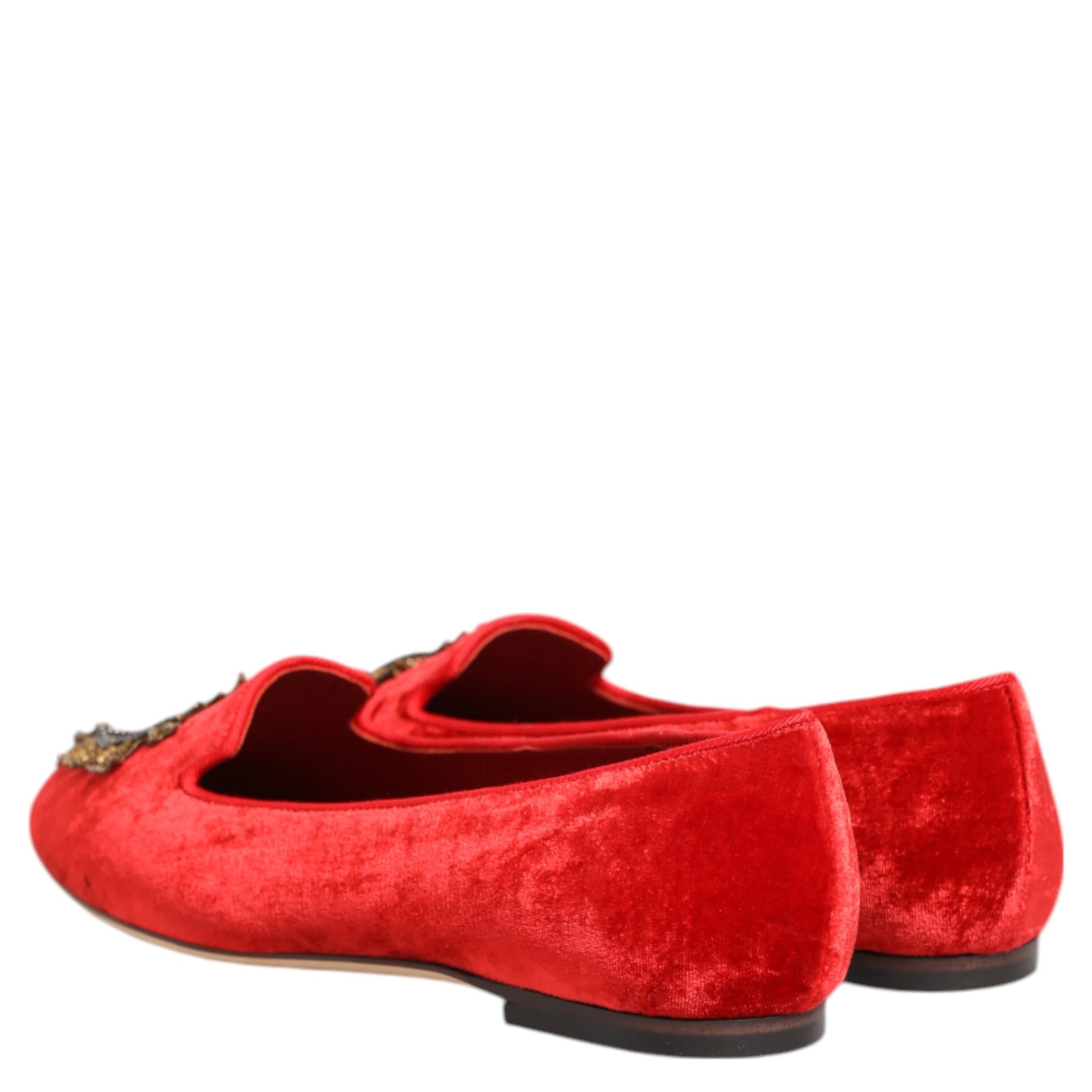 Red Velvet DG Heart Loafers Flats Shoes