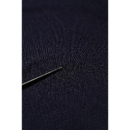 Dark Blue Silk Crew Neck Short Sleeves T-shirt