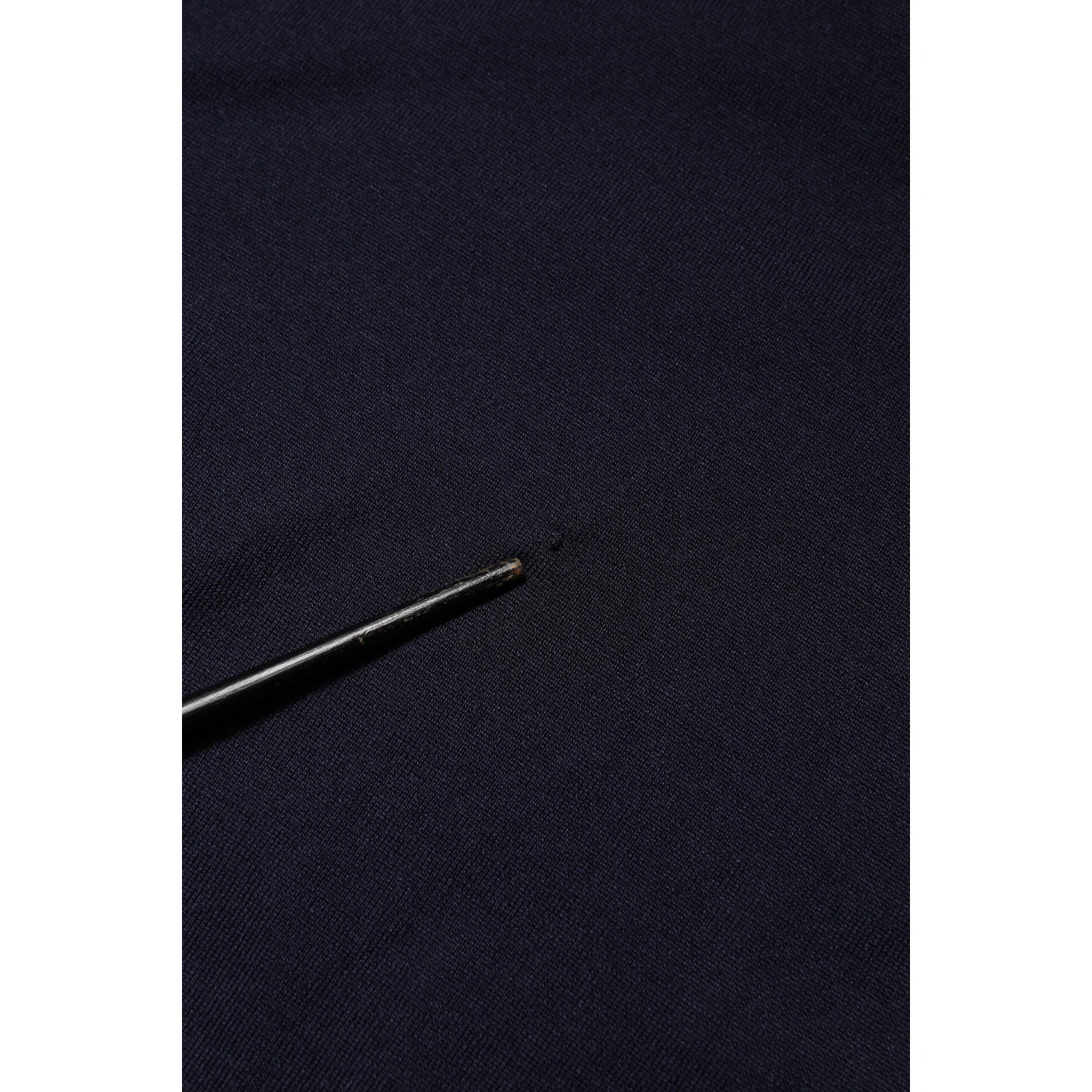 Dark Blue Silk Crew Neck Short Sleeves T-shirt