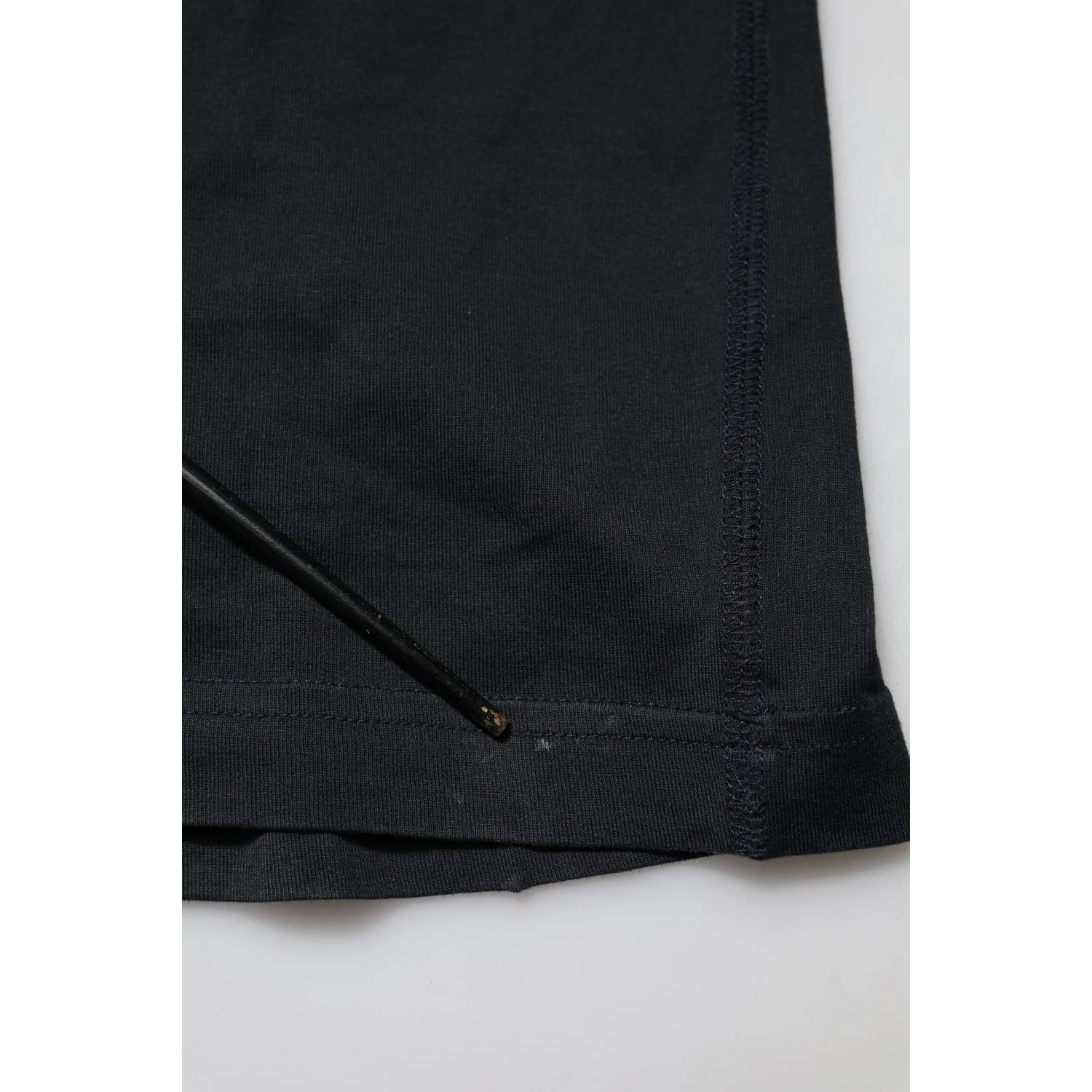 Dark Blue Logo Plaque Cotton Crewneck T-shirt