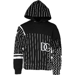 Black Stripes Hooded Men Sweatshirt Sweater