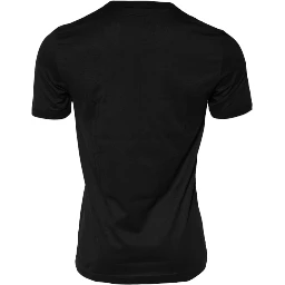Black Sacred Heart Cotton Crew Neck T-shirt