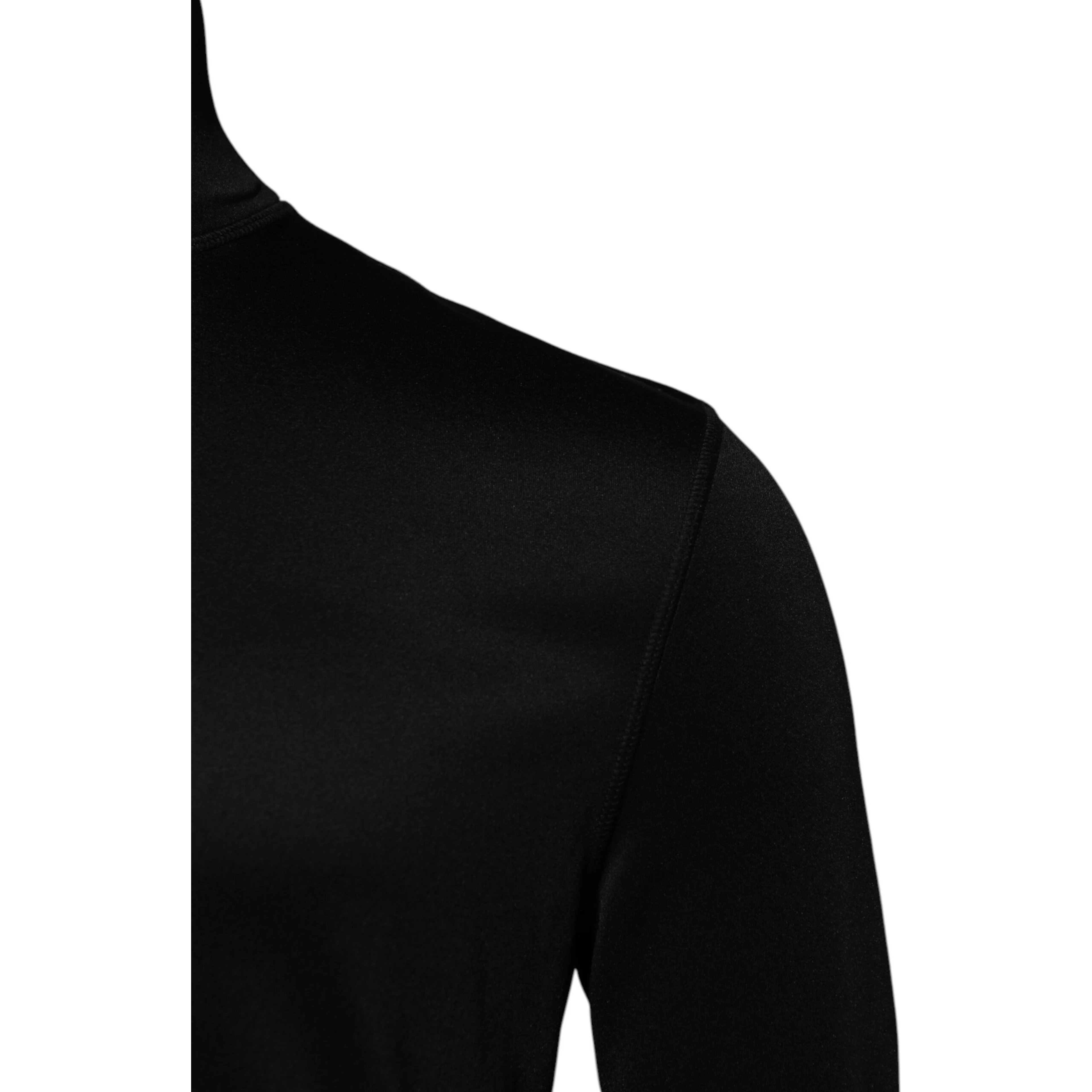 Black Polyester Turtleneck Pullover Sweater
