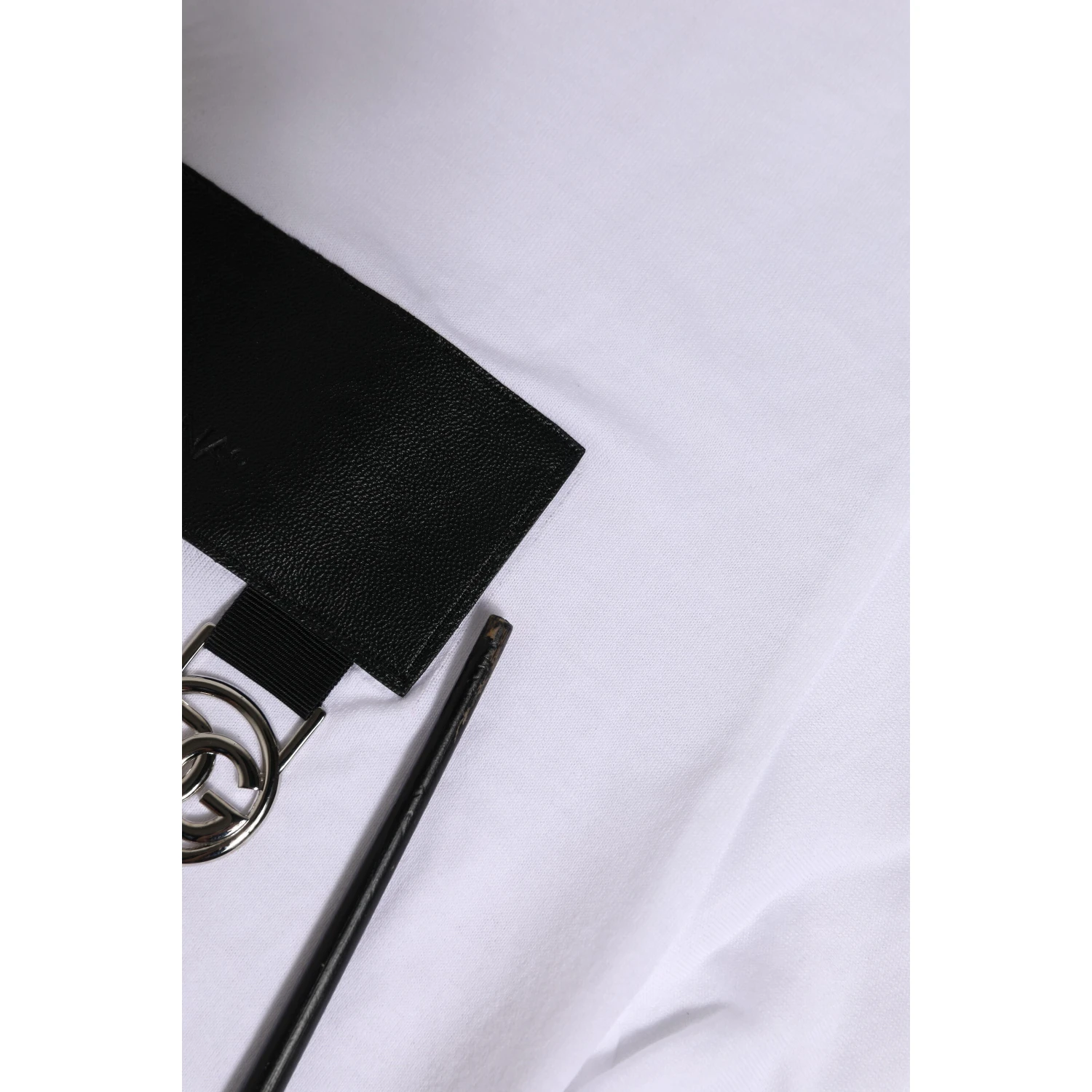 White Logo Crew Neck Short Sleeves T-shirt