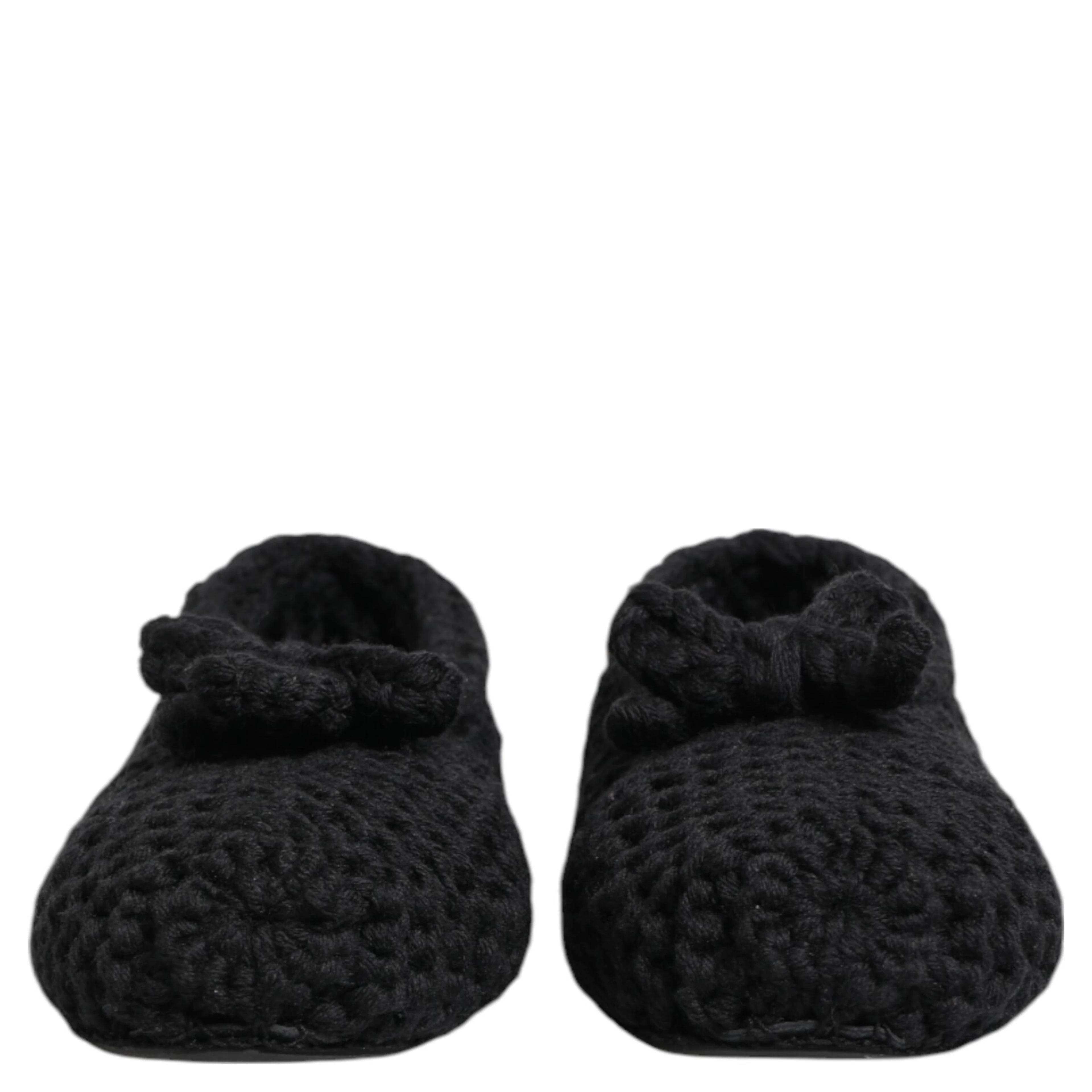 Black Wool Knit Slip On Ballerina Flats Shoes